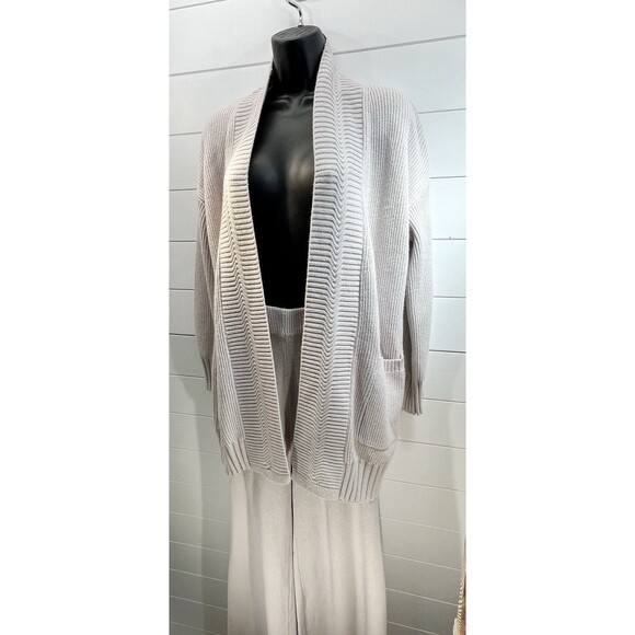 New MAGASCHONI Oversized Cardigan & Pant Sweater Set Small  Platinum Oak Comfy - Picture 2 of 14